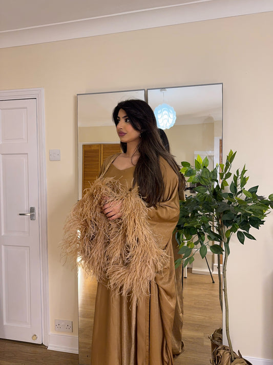 Feather luxe abaya set